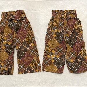 Kate Quinn Kids Paper Bag Bottoms in Brown and Yellow Harvest Quilt Print